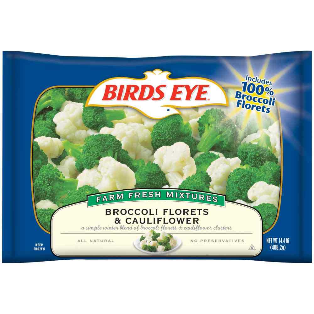 BIRDS EYE 14.4oz BROCCOLI AND CAULIFLOWER FLORETS