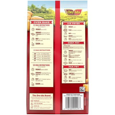 OREIDA 26oz GLUTEN FREE FROZEN EXTRA CRISPY FAST FOOD FRIES