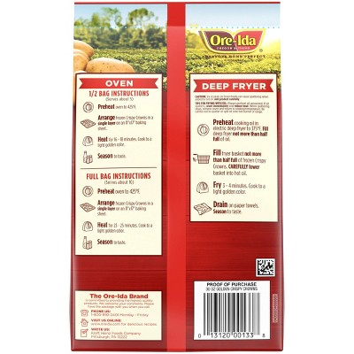 OREIDA 30oz GLUTEN FREE FROZEN CRISPY CROWNS SEASONED SHREDDED POTATOES 