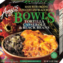 AMY'S 9.5oz ORGANIC TORTILLA CASSEROLE AND BLACK BEANS BOWL