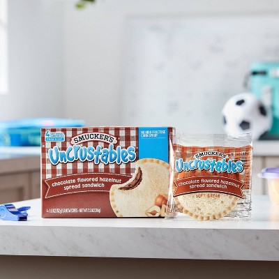 SMUCKER'S 7.2OZ UNCRUSTABLES CHOCOLATE FLAVORED HAZELNUT SPREAD FROZEN SANDWICH