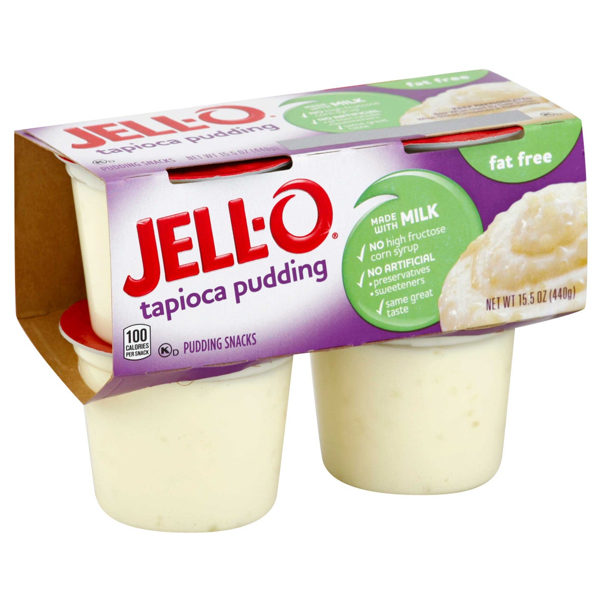 JELLO READY TO EAT FAT FREE TAPIOCA PUDDING, 15.5oz .