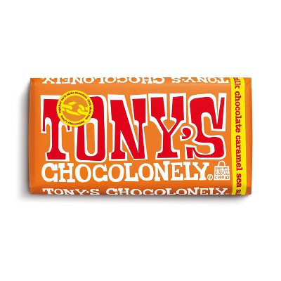 TONY'S CHOCOLONELY 6.35oz BAR MILK CHOCOLATE CARAMEL SEA SALT