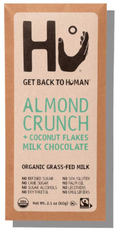 HU KITCHEN 2.1 oz ALMOND CRUNCH & COCONUT FLAKES MILK CHOCOLATE