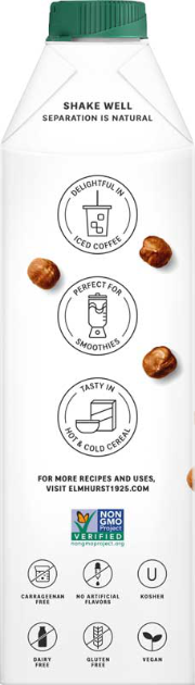 ELMHURST 32oz MILKED HAZELENUTS, UNSWEETENED
