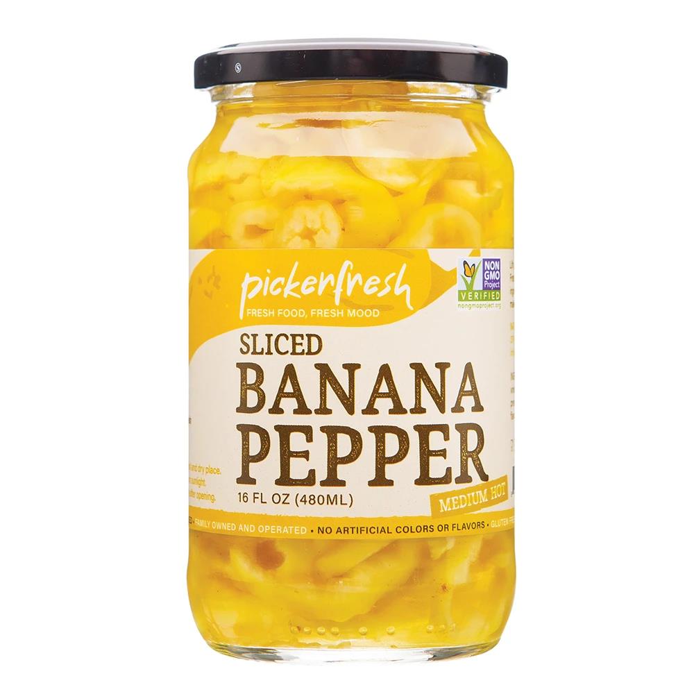 PICKERFRESH 16FLOZ  MED HOT SLICED BANANA PEPPER