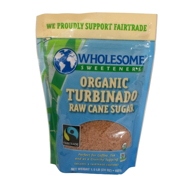 WHOLESOME 24OZ ORGANIC FAIR TRADE RAW CANE TURBINADO SUGAR