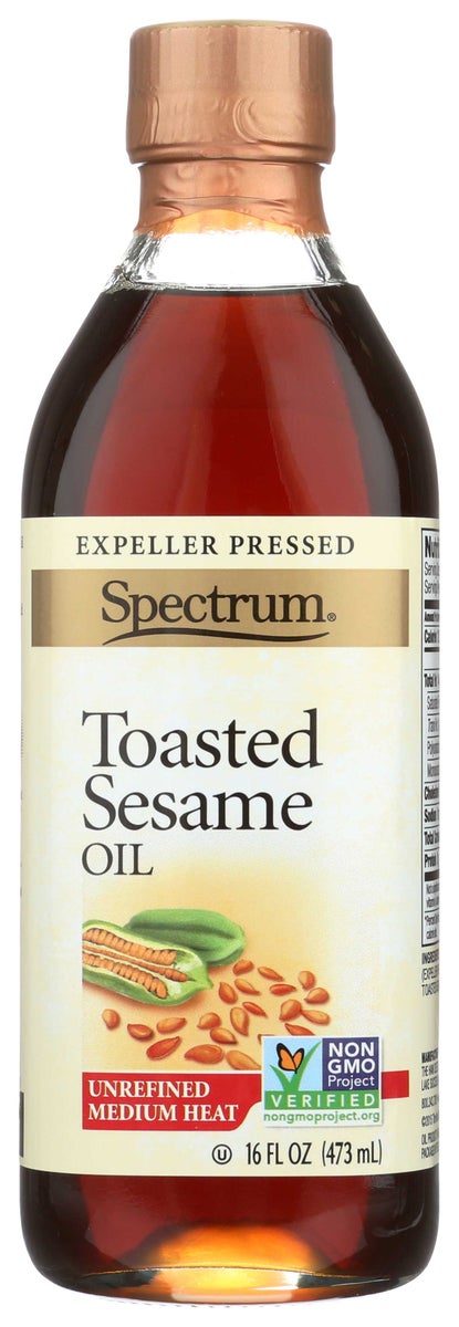 SPECTRUM 16oz TOASTED SESAME OIL, UNREFINED