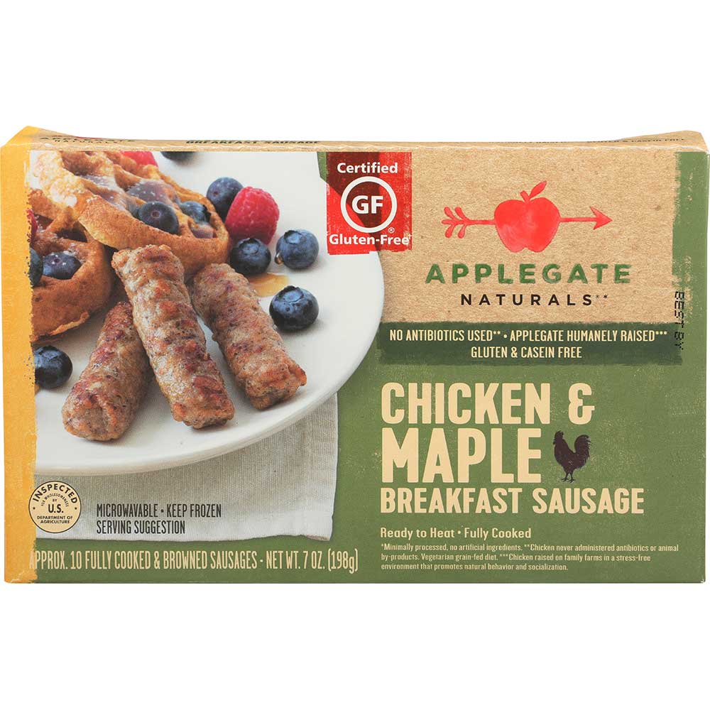 APPLEGATE FARM NATURAL CHICKEN AND MAPLE BREAKFAST SAUSAGE, 7oz 12 PER CASE