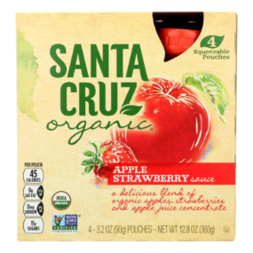 SANTA CRUZ 12.8OZ ORGANIC APPLE SAUCE - STRAWBERRY