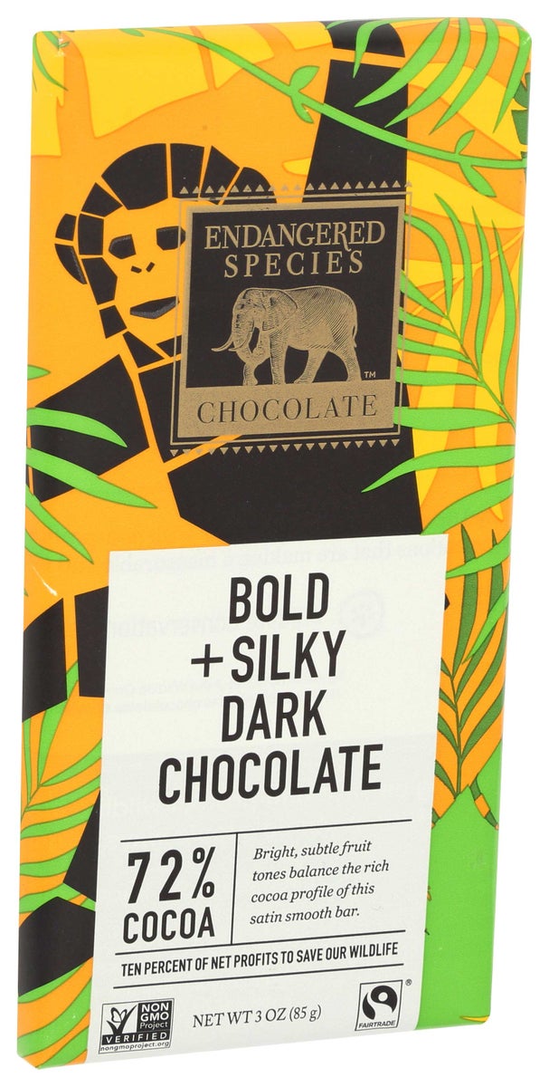 ENDANGERED SPECIES 3oz DARK COCOA 72% SMOOTH