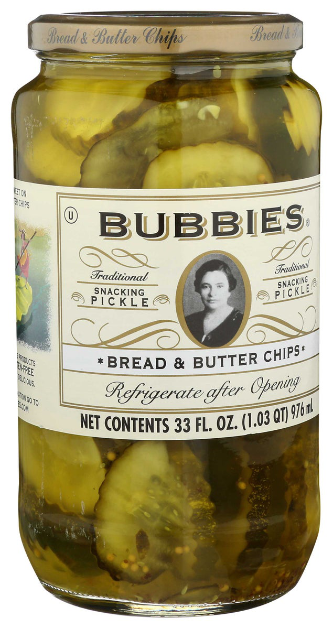BUBBIE'S BREAD AND BUTTER PICKLE CHIPS, 