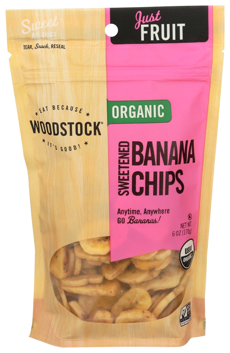 WOODSTOCK 6oz ORGANIC SWEETENED BANANA CHIPS