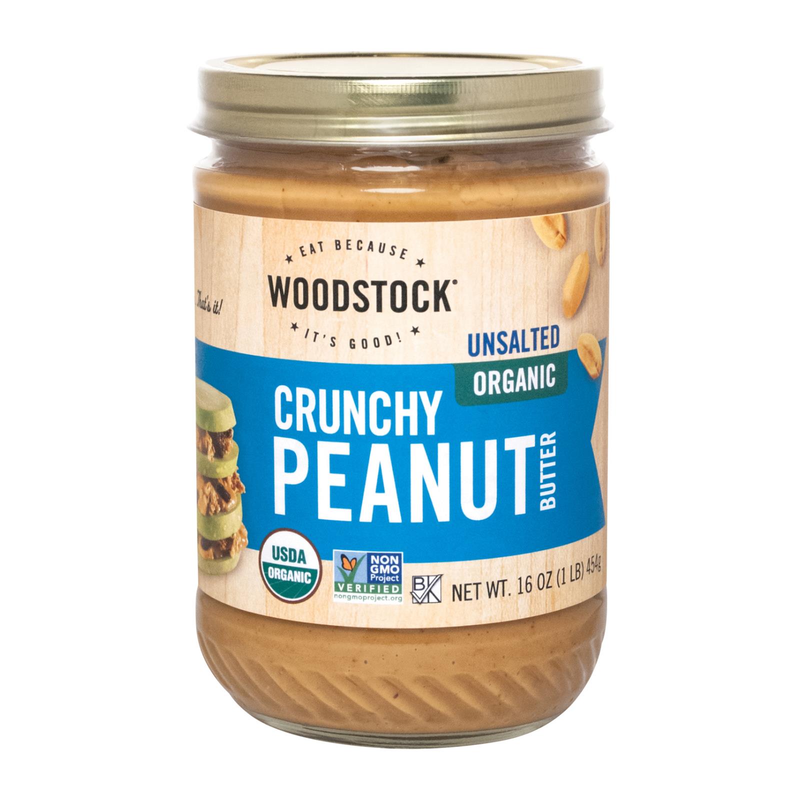 WOODSTOCK 16OZORGANIC PEANUT BUTTER CRUNCHY UNSALTED