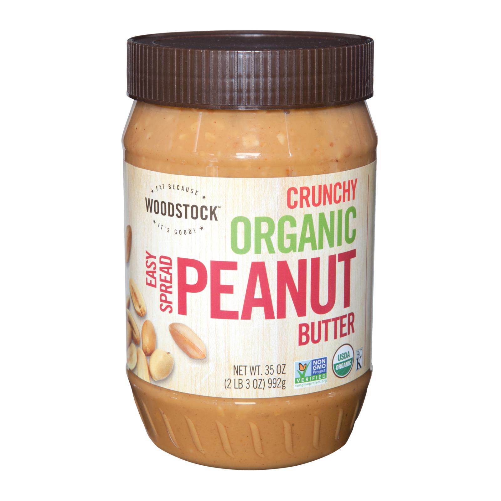 WOODSTOCK 35OZ  ORGANIC CRUNCHY EASY SPREAD PEANUT BUTTER