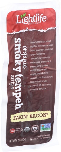 LIGHTLIFE ORGANIC FAKIN BACON SMOKEY TEMPEH STRIPS, 6oz 