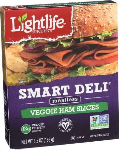 LIGHTLIFE SMART DELI MEATLESS VEGGIE HAM SLICES, 5.5oz 