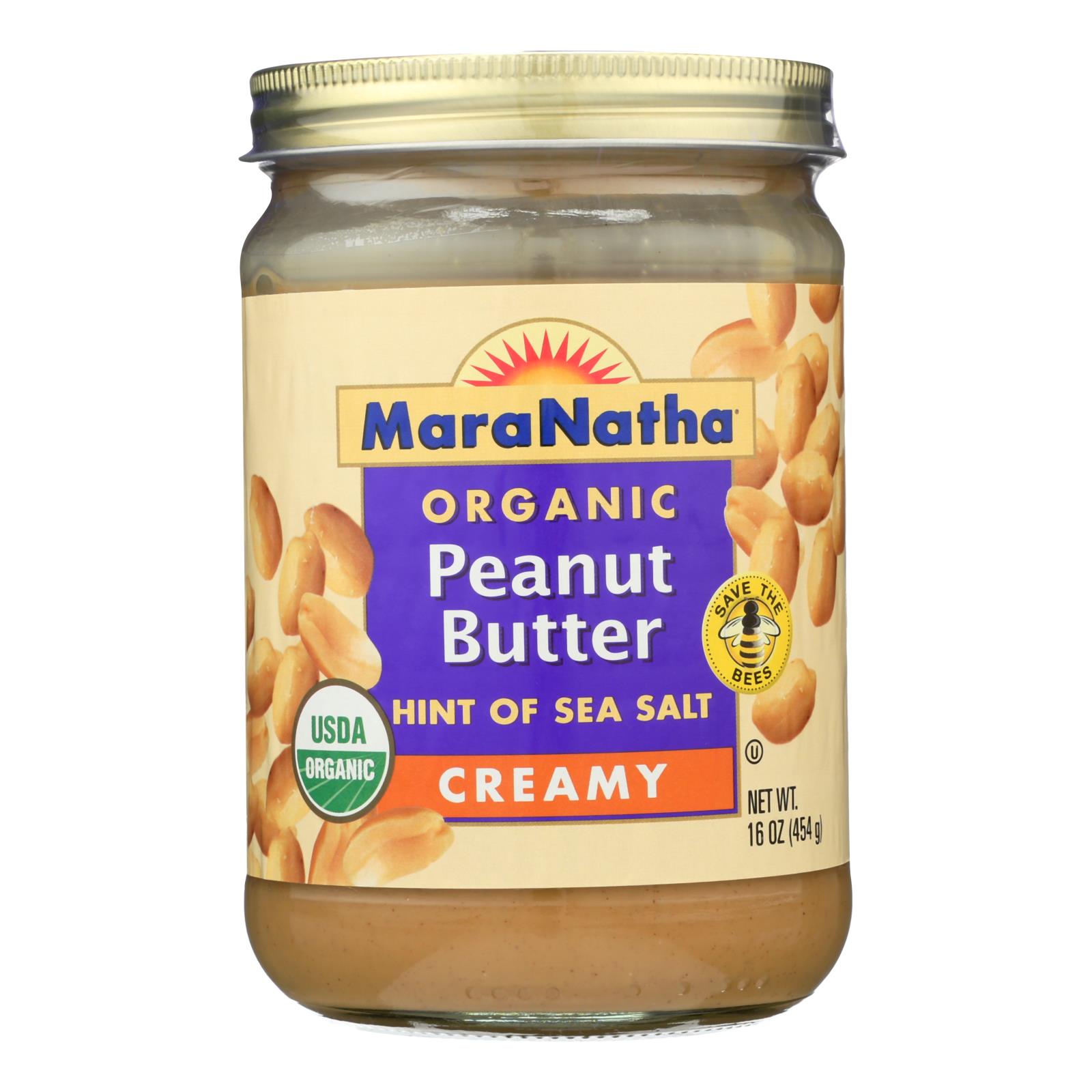 MARANATHA 16oz ORGANIC PEANUT BUTTER CREAMY WITH SEA SALT