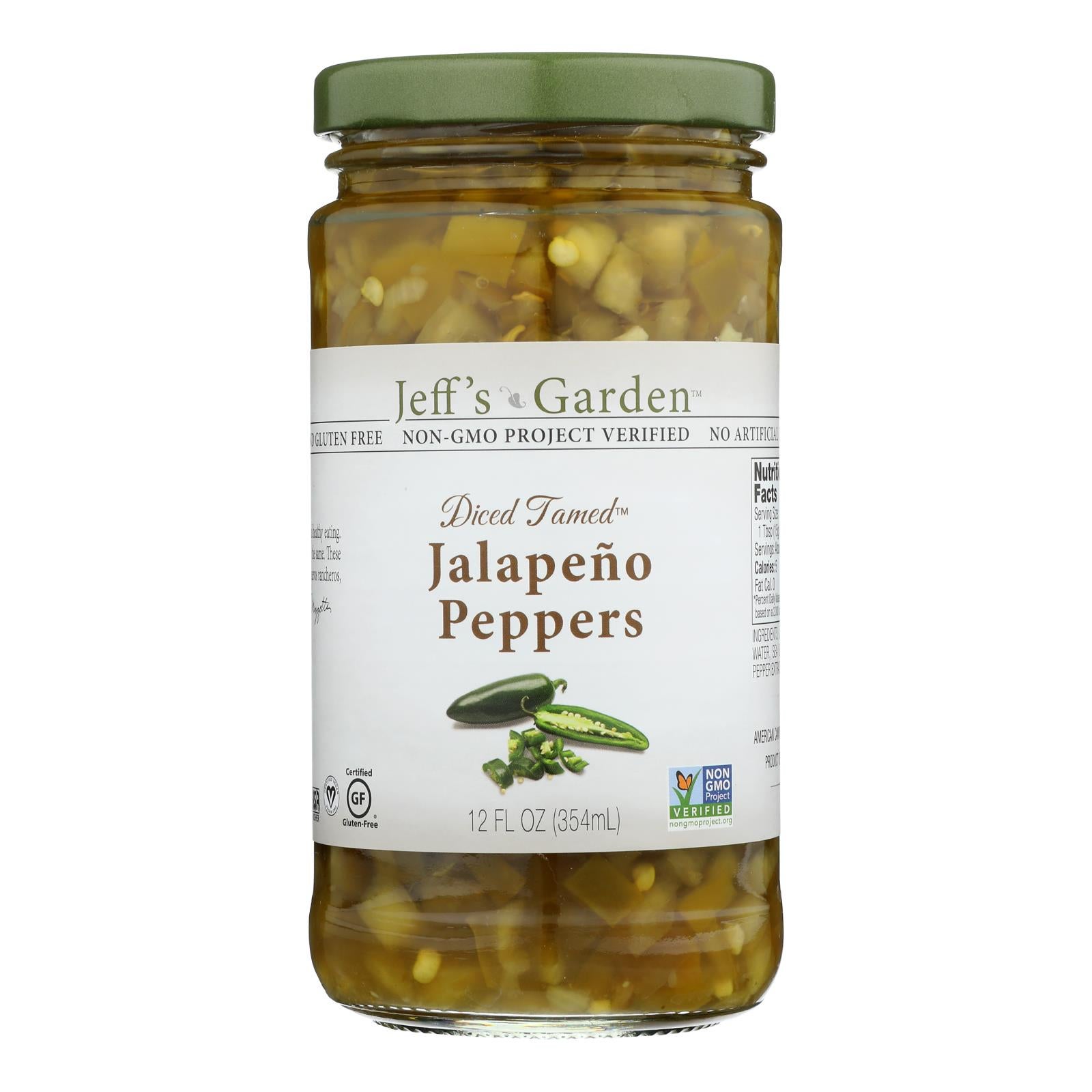 JEFF'S NATURAL 12FLOZ DICED TAMED JALAPENO PEPPERS
