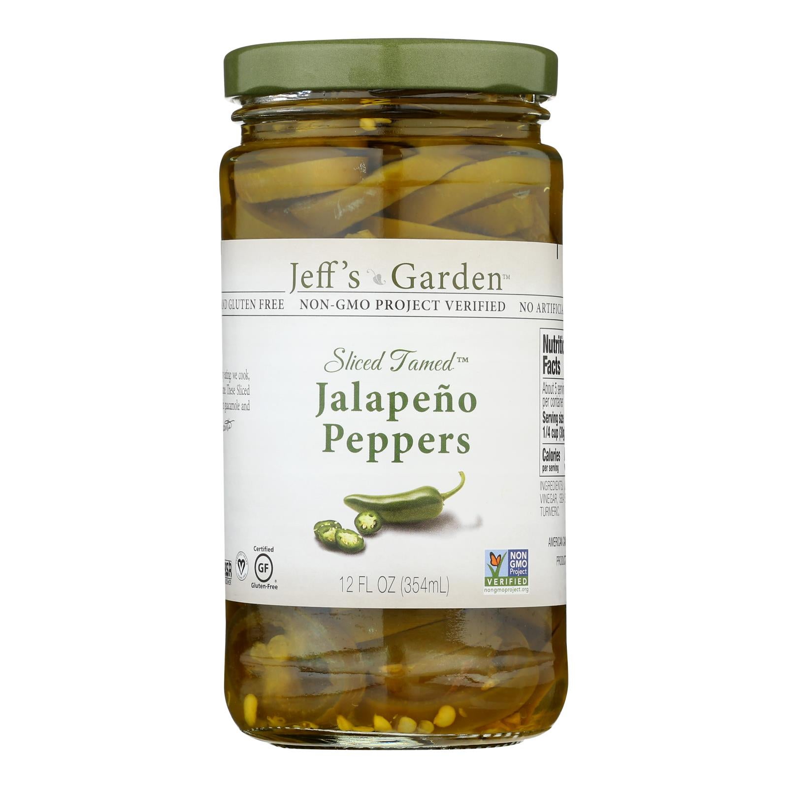 JEFF'S NATURAL 12FLOZ SLICED TAMED JALAPENO PEPPERS 