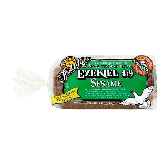 FOOD FOR LIFE 24oz EZEKIEL ORGANIC SPROUTED GRAIN BREAD SESAME  