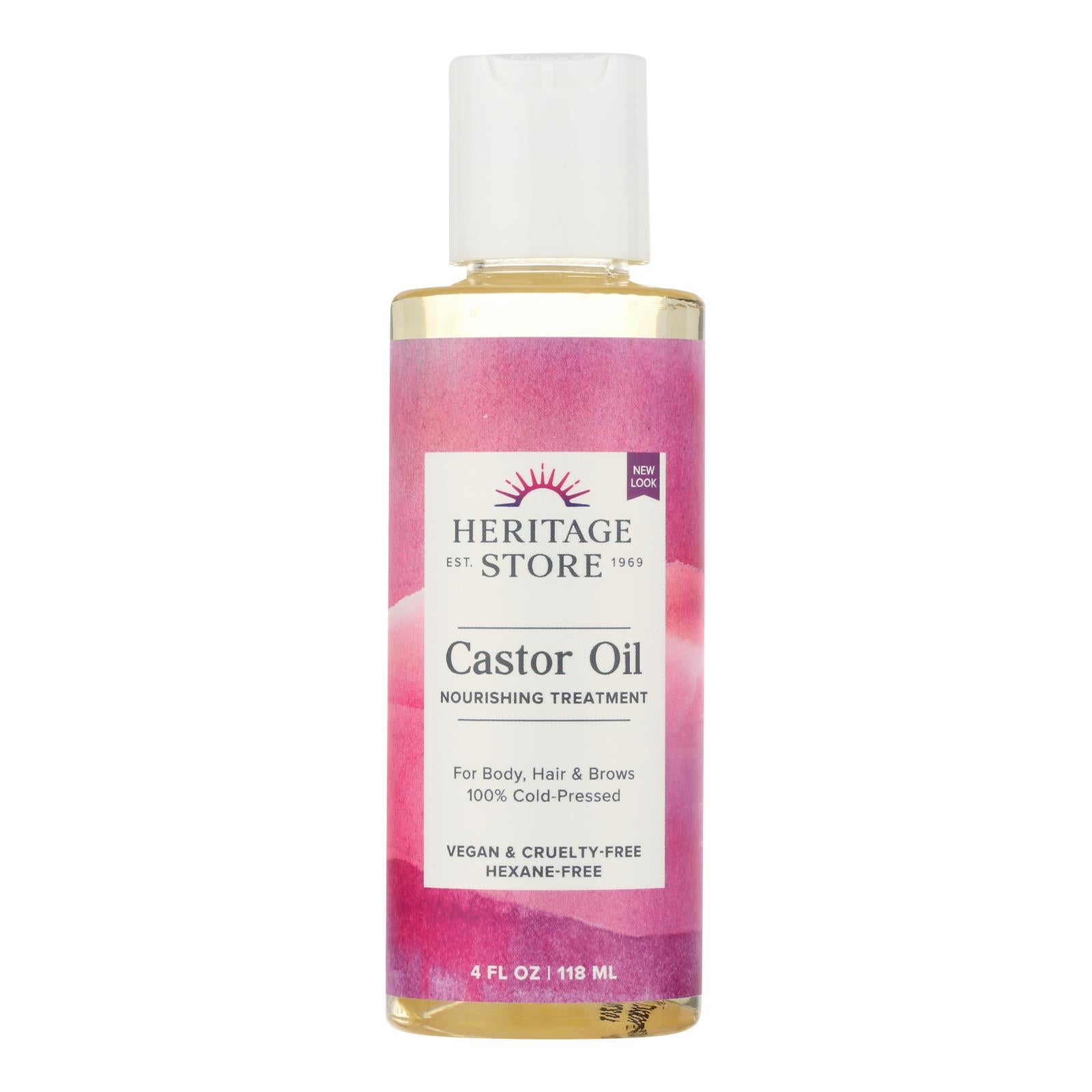 HERITAGE PRODUCTS CASTOR OIL HEXANE FREE 4 FL OZ