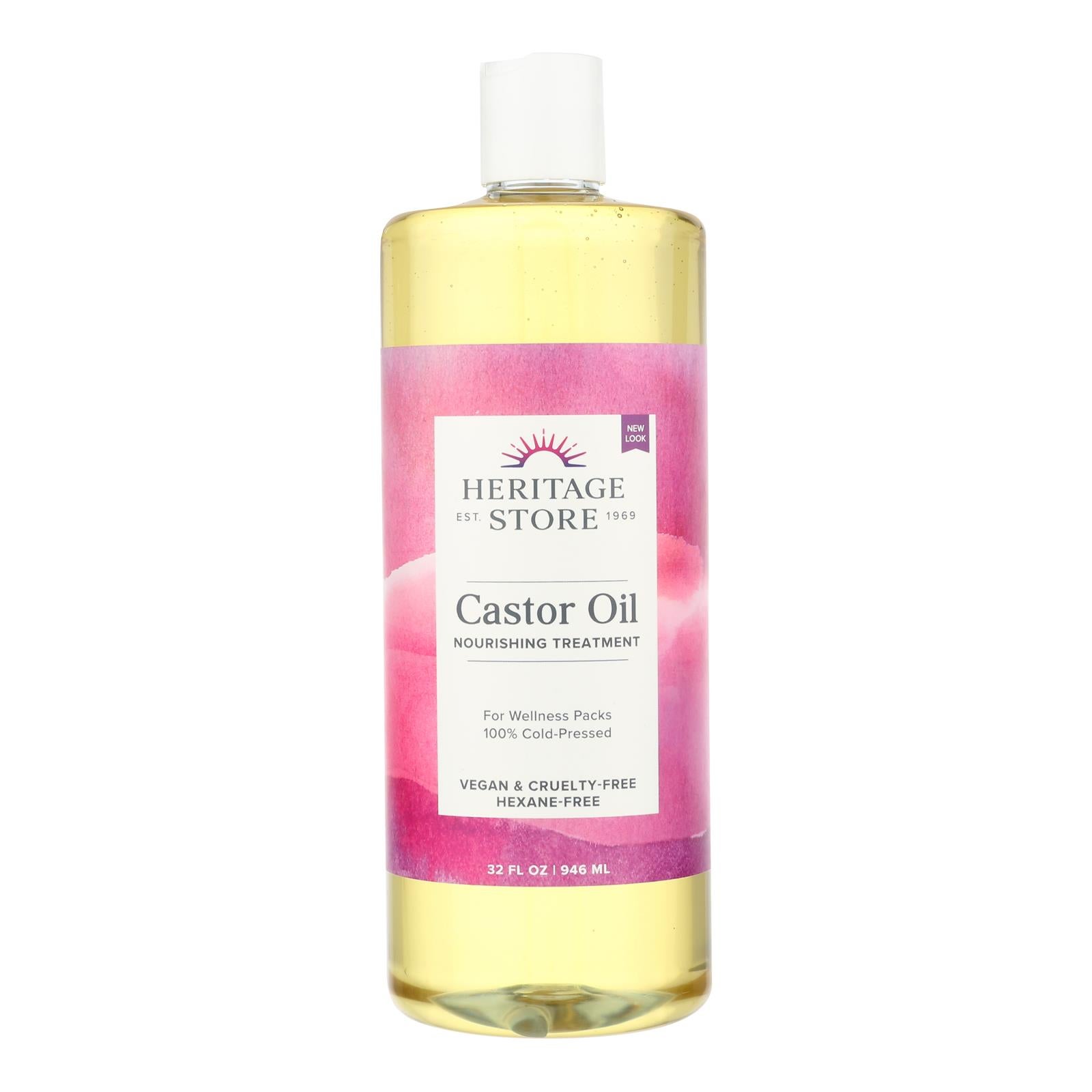 HERITAGE PRODUCTS CASTOR OIL HEXANE FREE 32 FL OZ