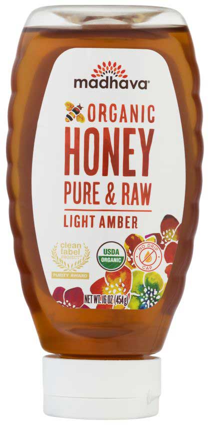 MADHAVA 16OZ ORGANIC LIGHT AMBER HONEY