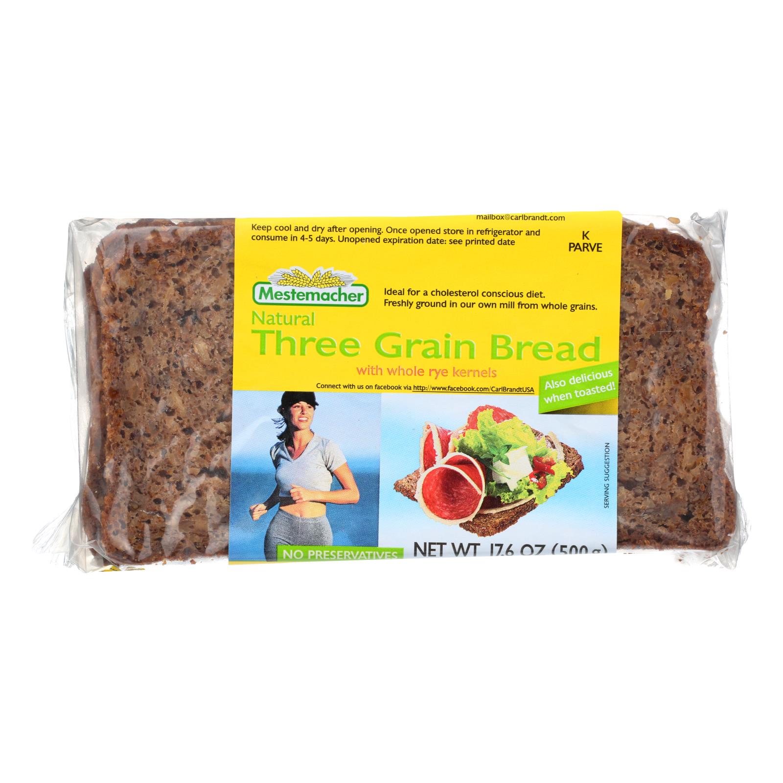 MESTEMACHER BREAD 17.6oz  BREAD - THREE GRAIN 