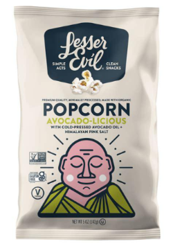 LESSER EVIL 4.6oz POPCORN AVOCADO-LICIOUS