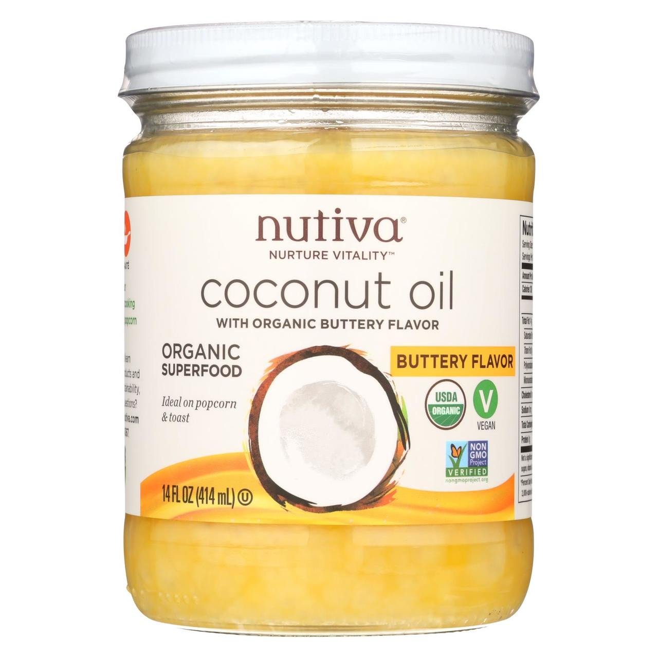 NUTIVA 14oz OIL COOCNUT BUTTERY ORG