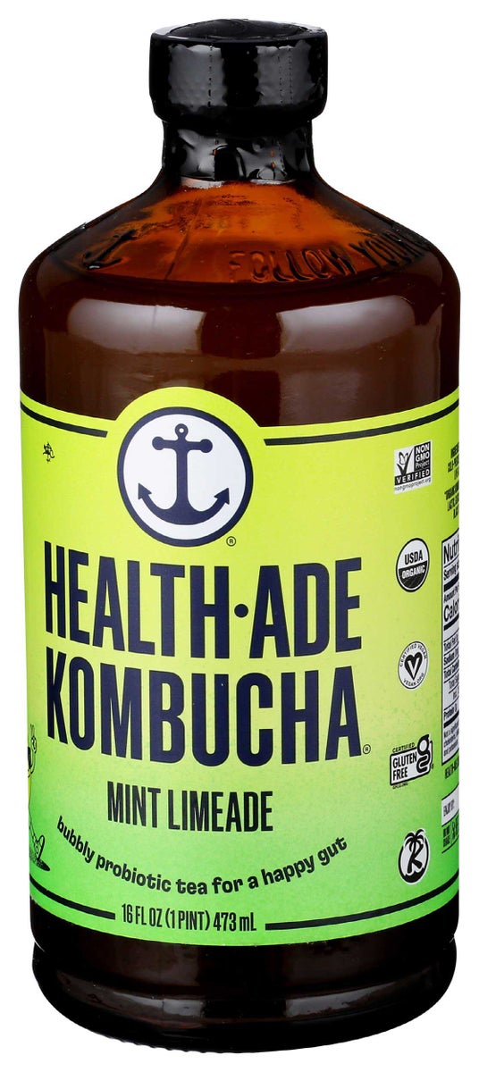 HEALTH ADE 16oz ORGANIC MINT LIMEADE KOMBUCHA