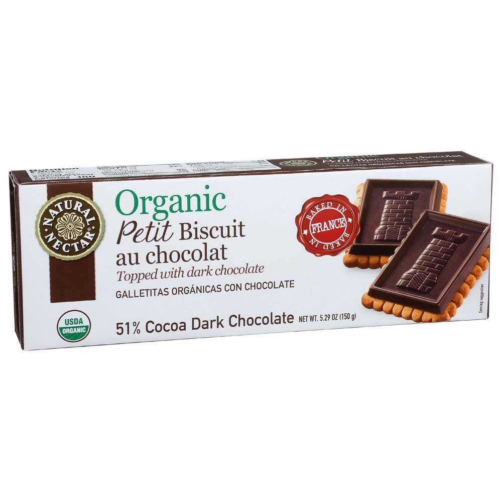 NATURAL NECTAR 5.29oz ORG PETIT BISCUIT DARK CHOCOLATE