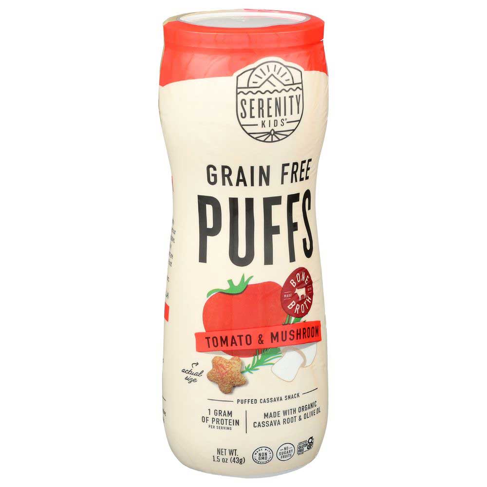 SERENITY KIDS 1.5oz ORGANIC GRAIN-FREE PUFFS TOMATO & HERBS 