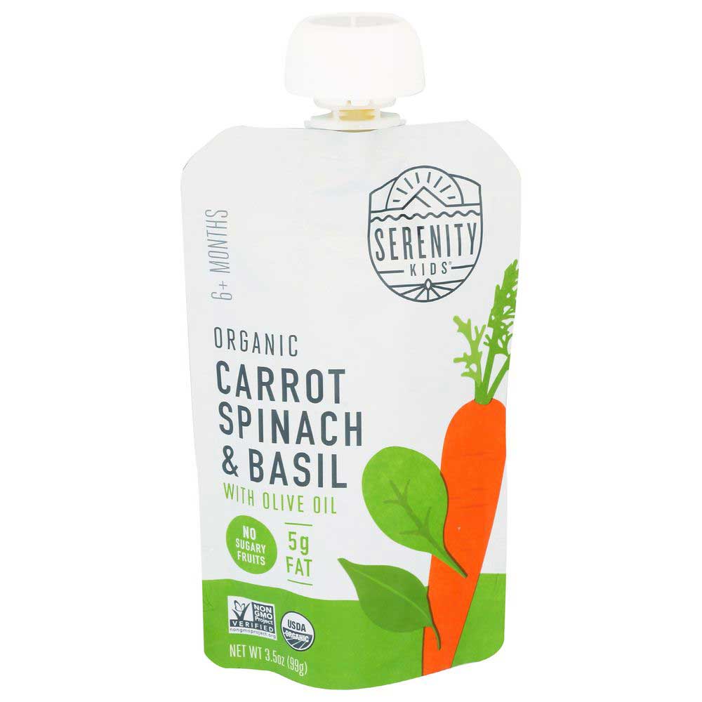 SERENITY KIDS 3.5oz  POUCH CARROT SPINACH BASIL