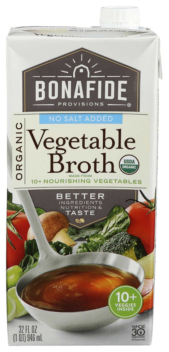 BONAFIDE PROVISIONS 32oz N/S VAGETABLE BROTH