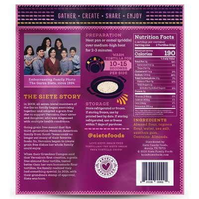 SIETE 7oz/8CT ALMOND FLOUR TORTILLAS