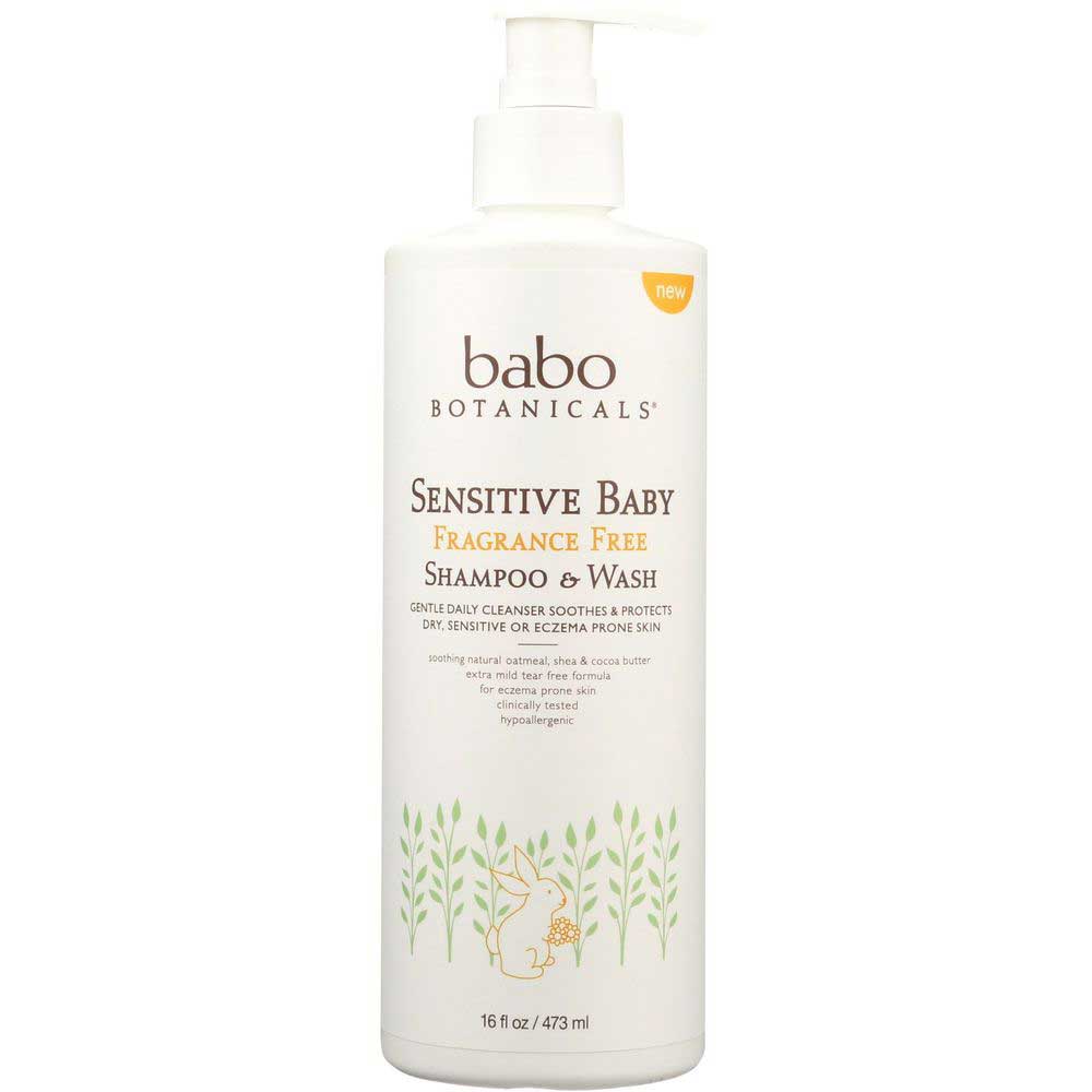 BABO BOTANICALS 16oz BODY WASH, FRAGRANCE FREE