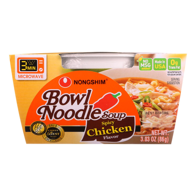 NONGSHIM 3.03OZ SPICY CHICKEN RAMYUN NODDLES BOWL