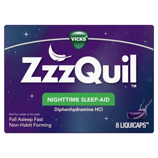 VICKS 8ct ZZZ QUIL NIGHTTIME SLEEP-AID LIQUICAPS
