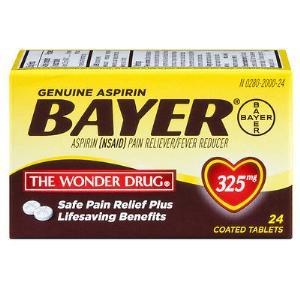 BAYER 24ct GENUINE ASPIRIN TABLETS