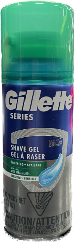 GILLETTE 2.5oz SERIES SHAVE GEL RASER SOOTHING W ALOE 