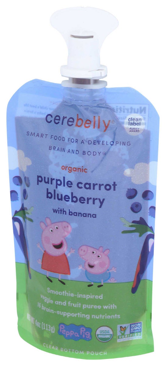 CEREBELLY 4oz ORGANIC SMOOTHIE PURPLE CARROT BLUEBERRY & BANANA