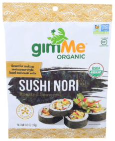 GIMME 0.81oz SEAWEED SNACKS 100% ORGANIC ROASTED SEAWEED SUSHI NORI WRAP N' ROLL