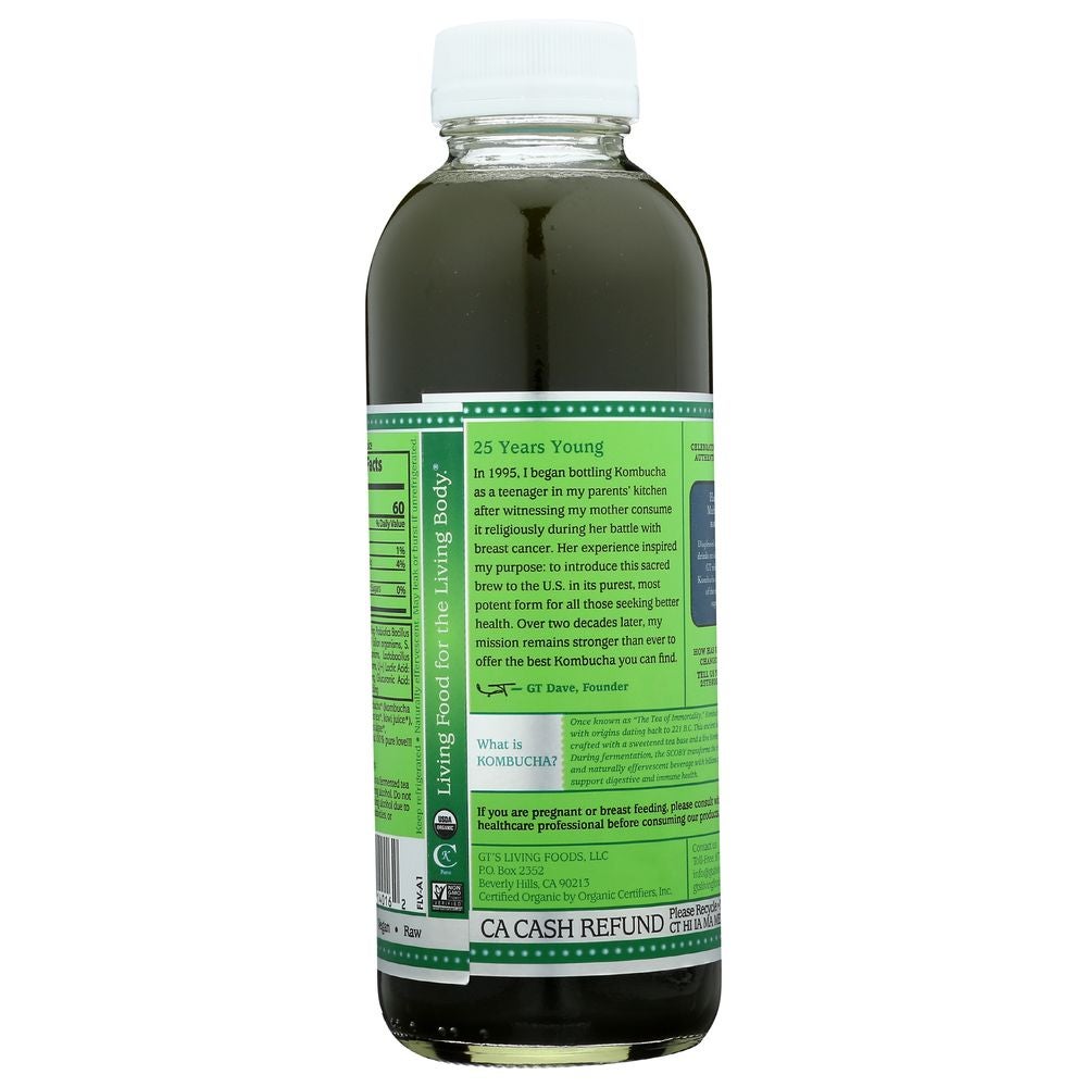 GT'S 16oz ORGANIC RAW SYNERGY KOMBUCHA, MARINE GREENS