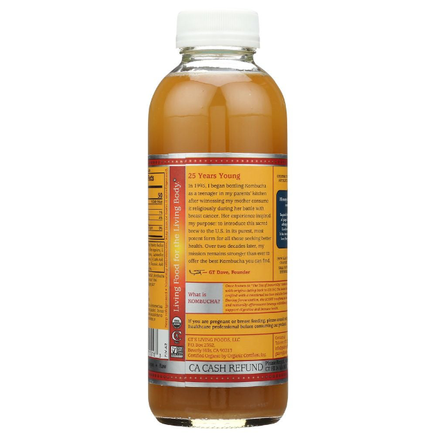 GT'S 16oz ORGANIC RAW KOMBUCHA, GINGERADE