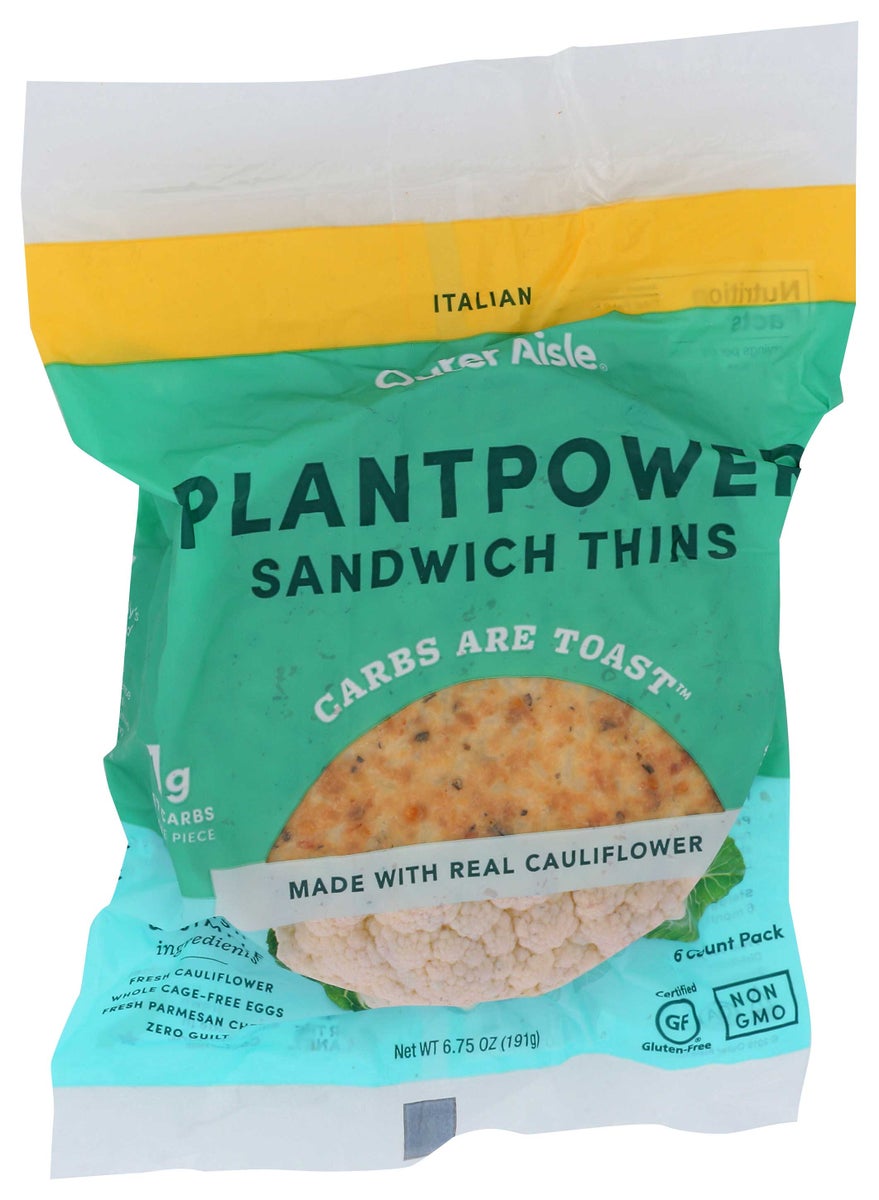 OUTER AISLE 6.75oz CAULIFLOWER SANDWICH THINS ITALIAN