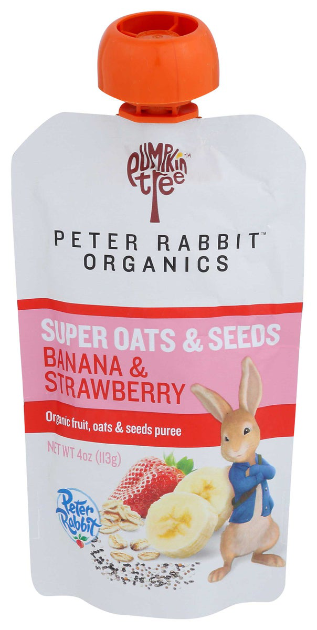 PUMPKIN TREE 4oz PETER RABBIT ORGANICS SUPER OATS & SEEDS BANANA STARWBERRY