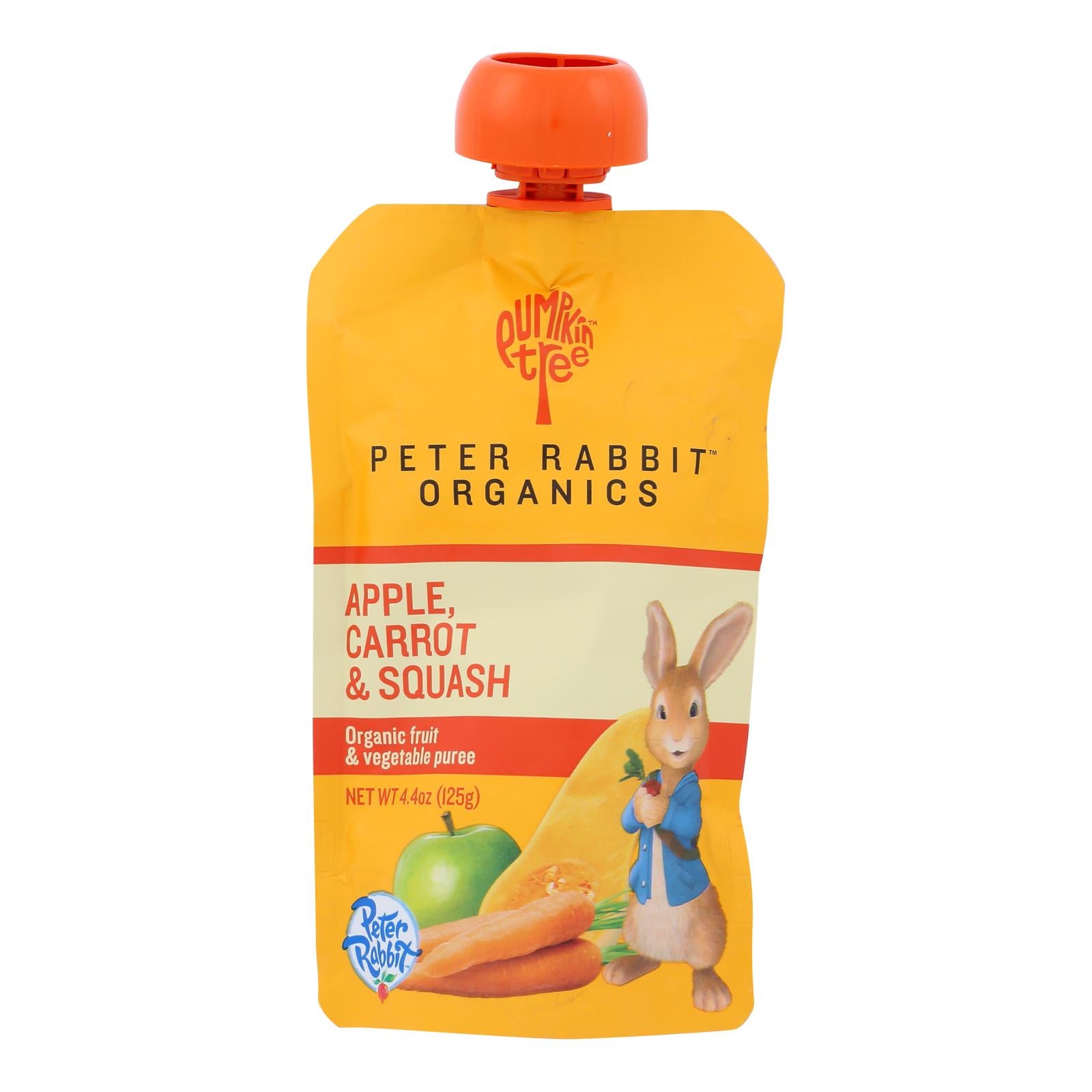 PETER RABBIT ORGANICS 4.4oz VEGGIE SNACKS, CARROT SQUASH & APPLE