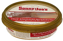 SONNY&JOE'S 10oz HOT ENOUGH HUMMUS WITH HOT PEPPERS